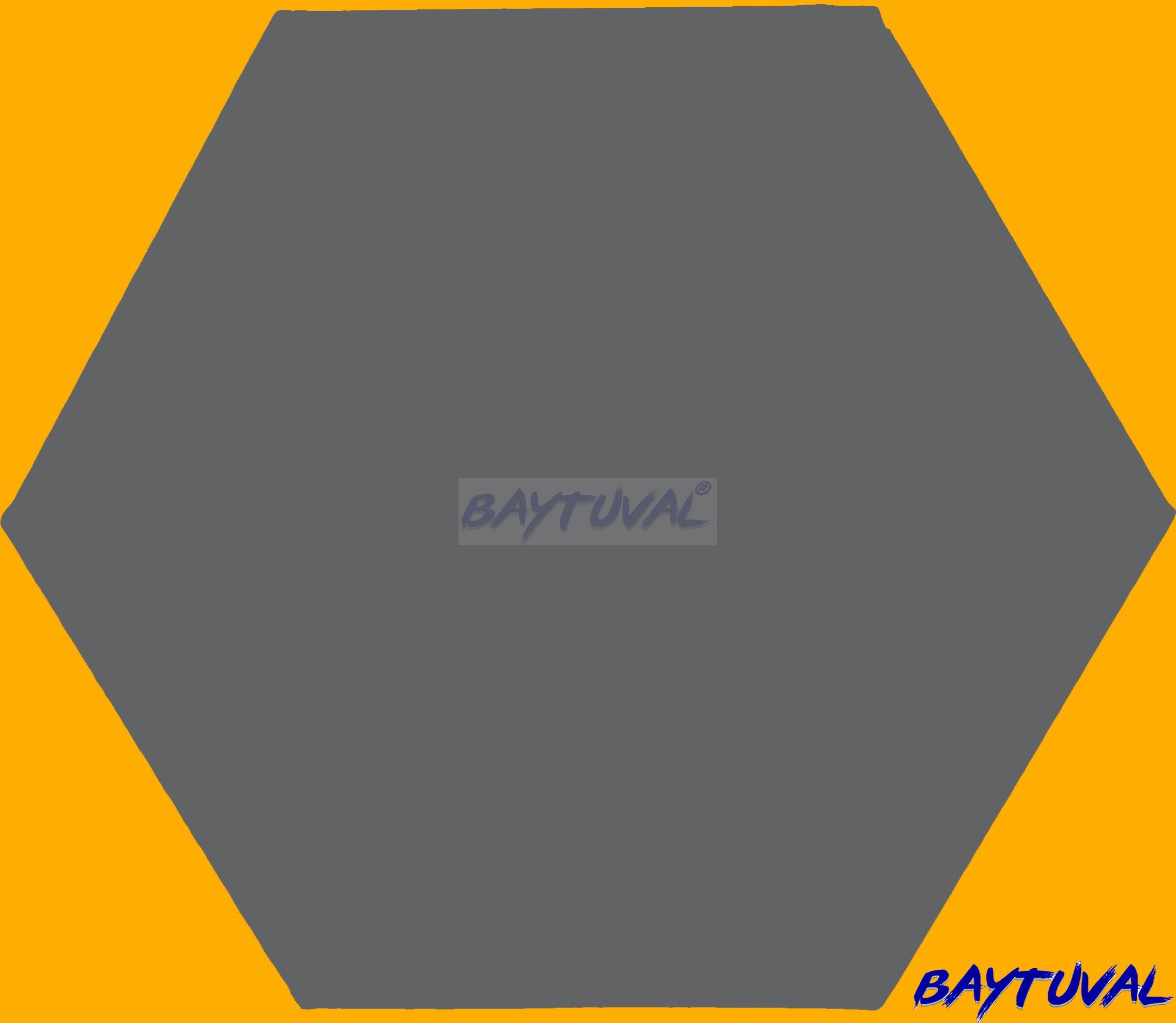 80x80 Cm Altıgen Tuval-Siyah (364 gr/m² - 3 Cm)